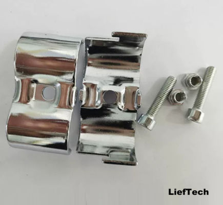 Conector de doble tubería de acero laminado en frío CRS para tuberías de cromo de 28 mm