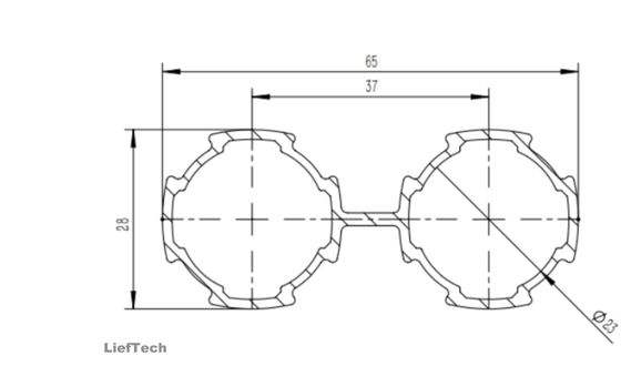 6063-T5 de aleación de aluminio de tubo de doble conexión fácil de ensamblar
