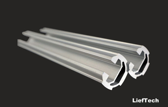 espesor 1,7 mm tubo de aluminio anodizado con ranura ISO9001