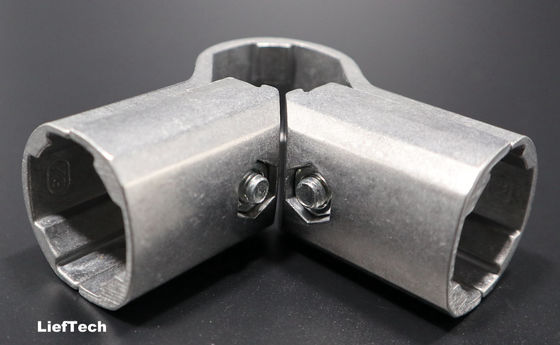 Conectores de tubería de aluminio de 4 vías de tamaño estándar 90 grados articulaciones en ángulo recto