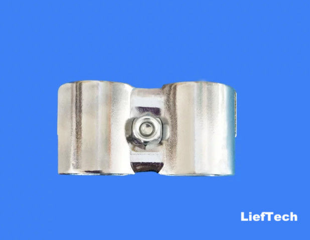 Conector de doble tubería de acero laminado en frío CRS para tuberías de cromo de 28 mm