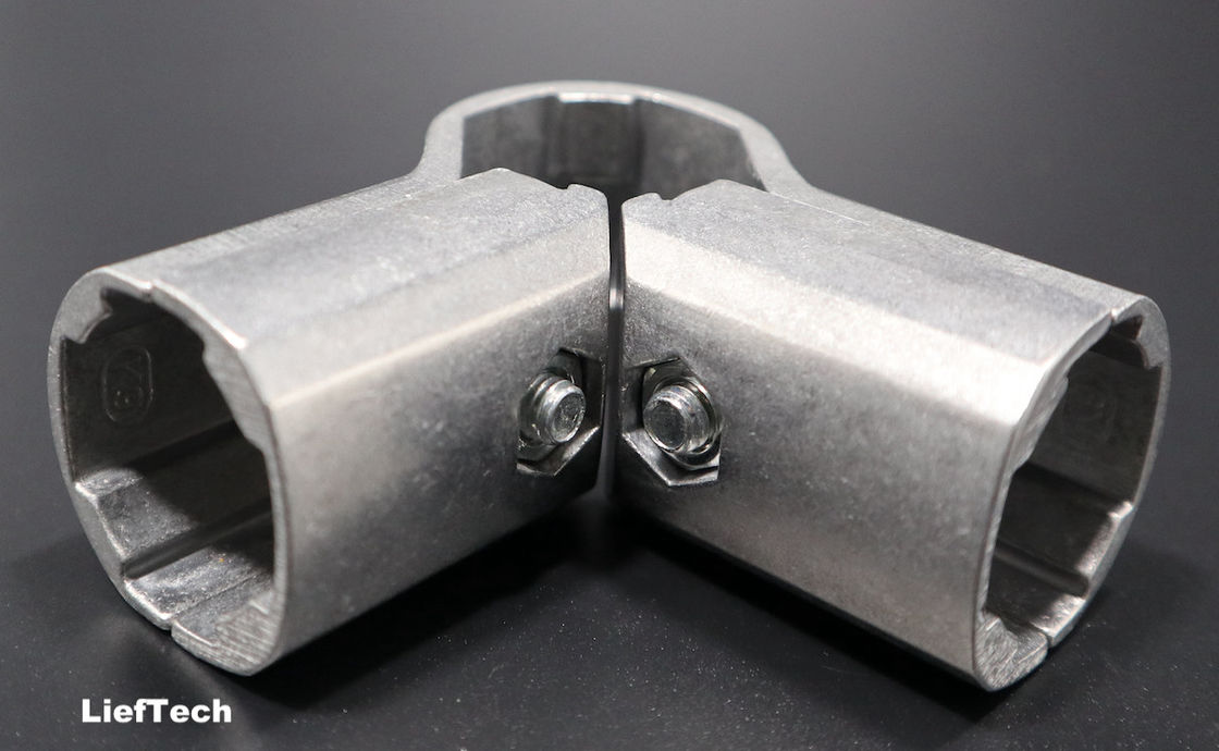 Conectores de tubería de aluminio de 4 vías de tamaño estándar 90 grados articulaciones en ángulo recto